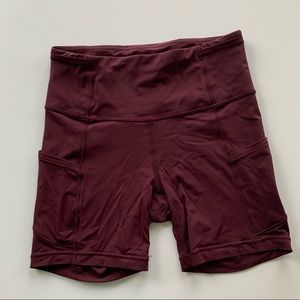 Maroon Lululemon Fast and Free Short 6inch